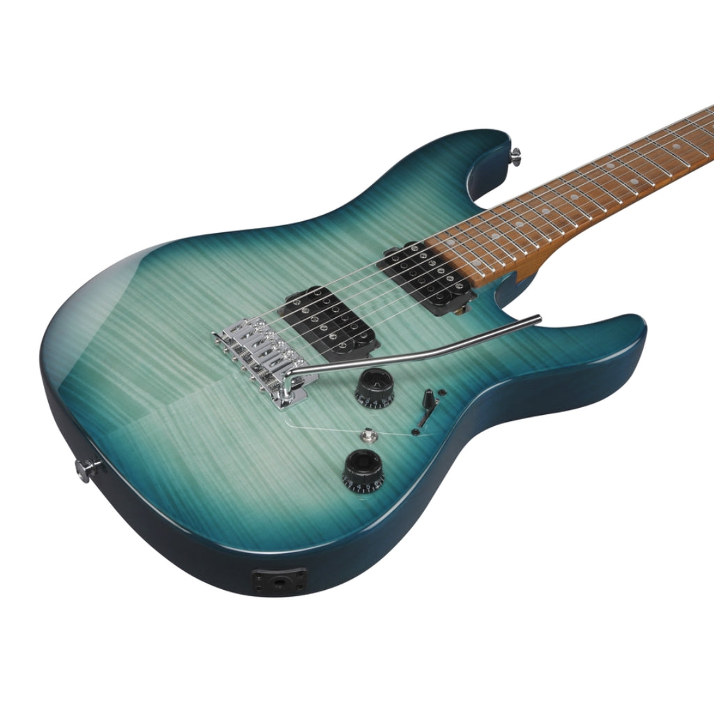 Ibanez - AZ24S1F TKS Electric Guitar Bundle With BIGMINI Tuner - Transparent Turquoise Burst