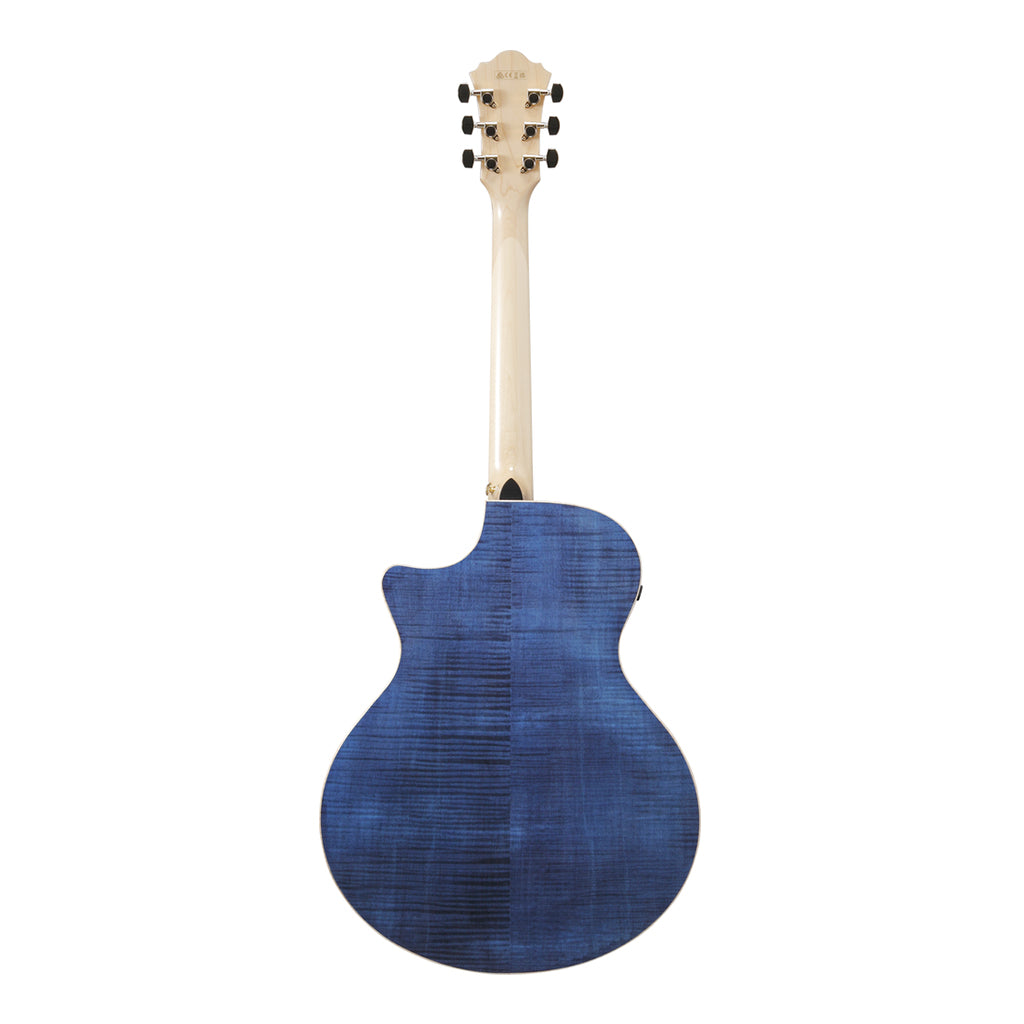 Ibanez AE390NTA Electro Acoustic Guitar Natural High Gloss Top Aqua Blue High Gloss Back and Sides