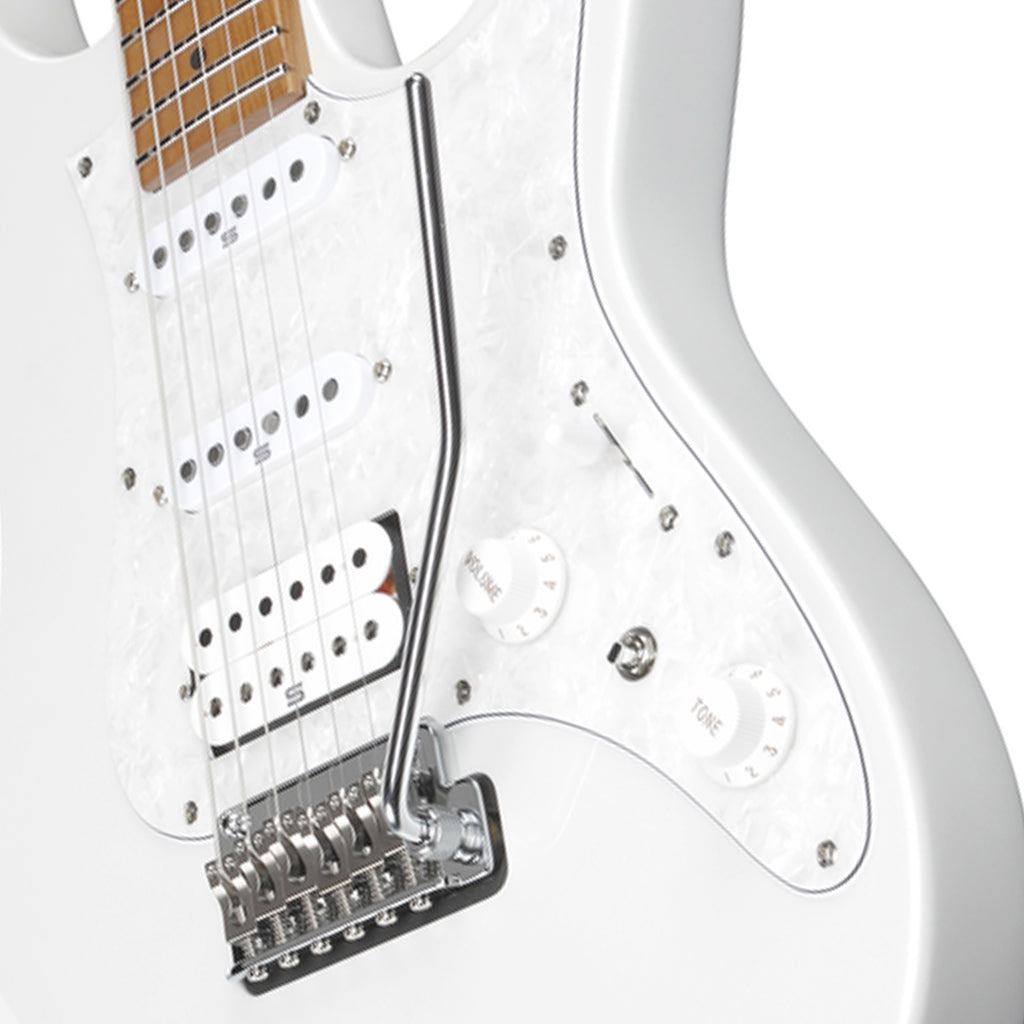 Ibanez AZ2204 Electric Guitar with Roasted Maple Fretboard and Case Pearl White