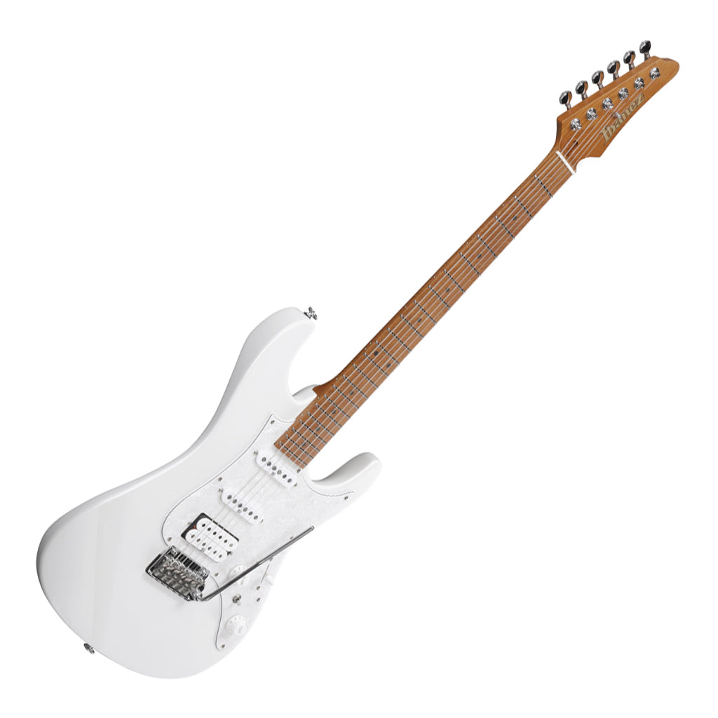 Ibanez AZ2204 Electric Guitar with Roasted Maple Fretboard and Case Pearl White