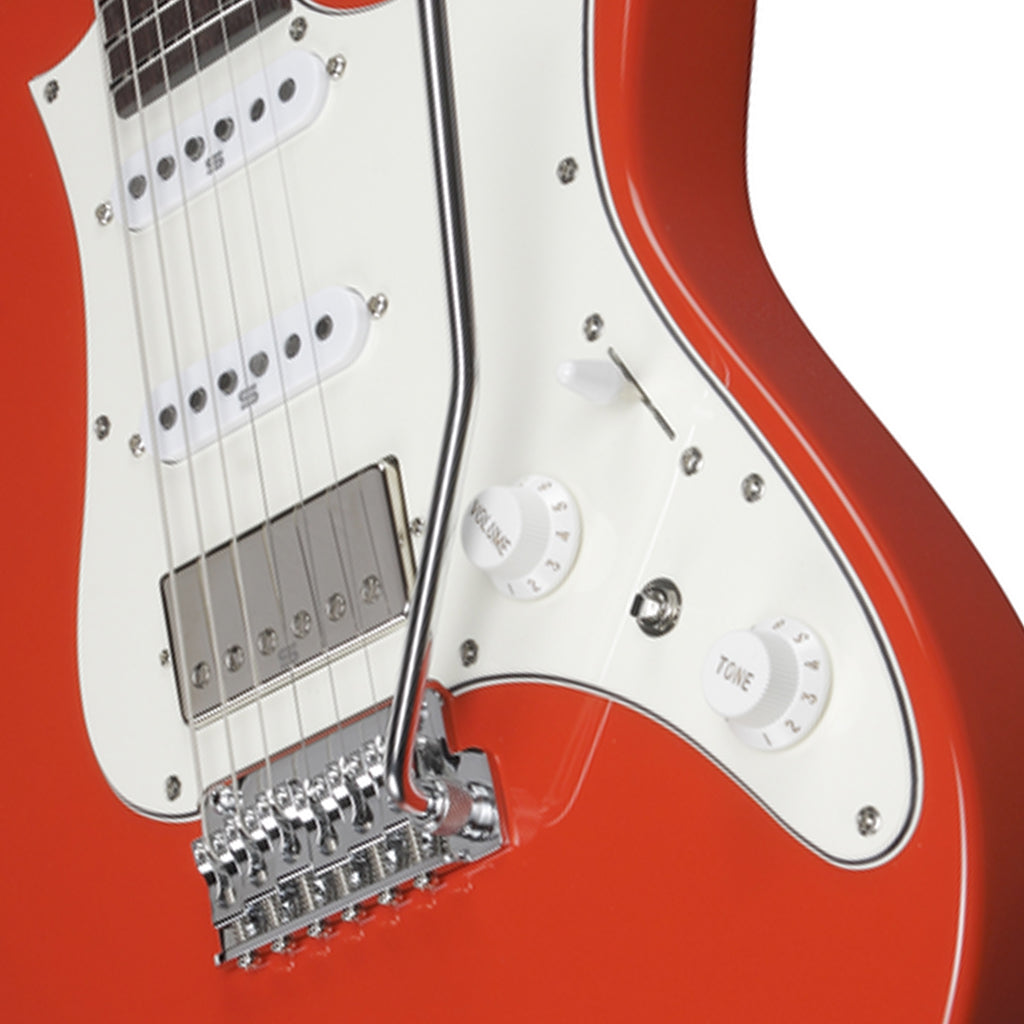 Ibanez AZ2204NW Electric Guitar with Rosewood Fretboard and Case Vermillion Red