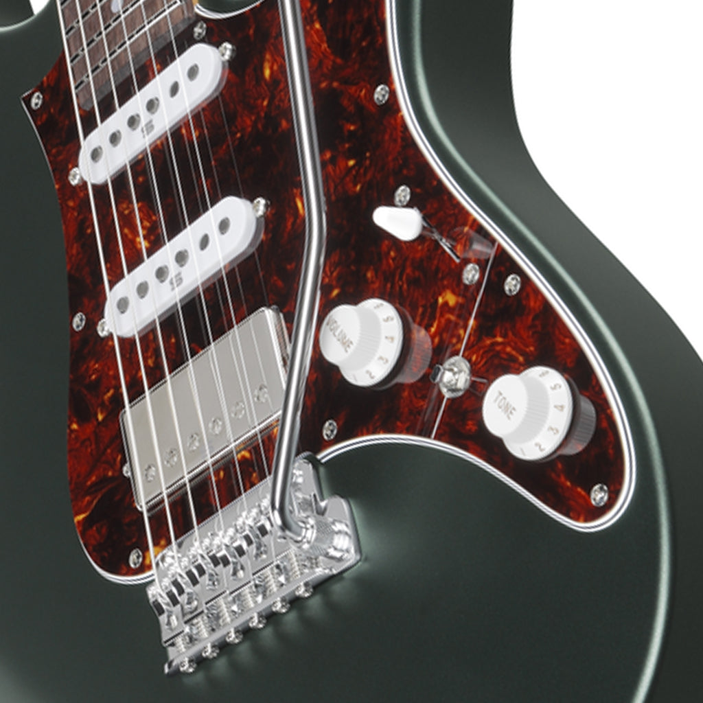 Ibanez AZ2204N Electric Guitar with Rosewood Fretboard and Case Ivy Green Metallic Flat