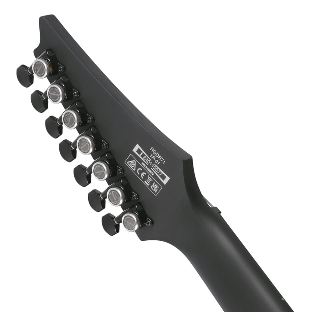 Ibanez RGDRB71 7 String Electric Guitar with Nyatoh Body and Ebony Fretboard Black Flat