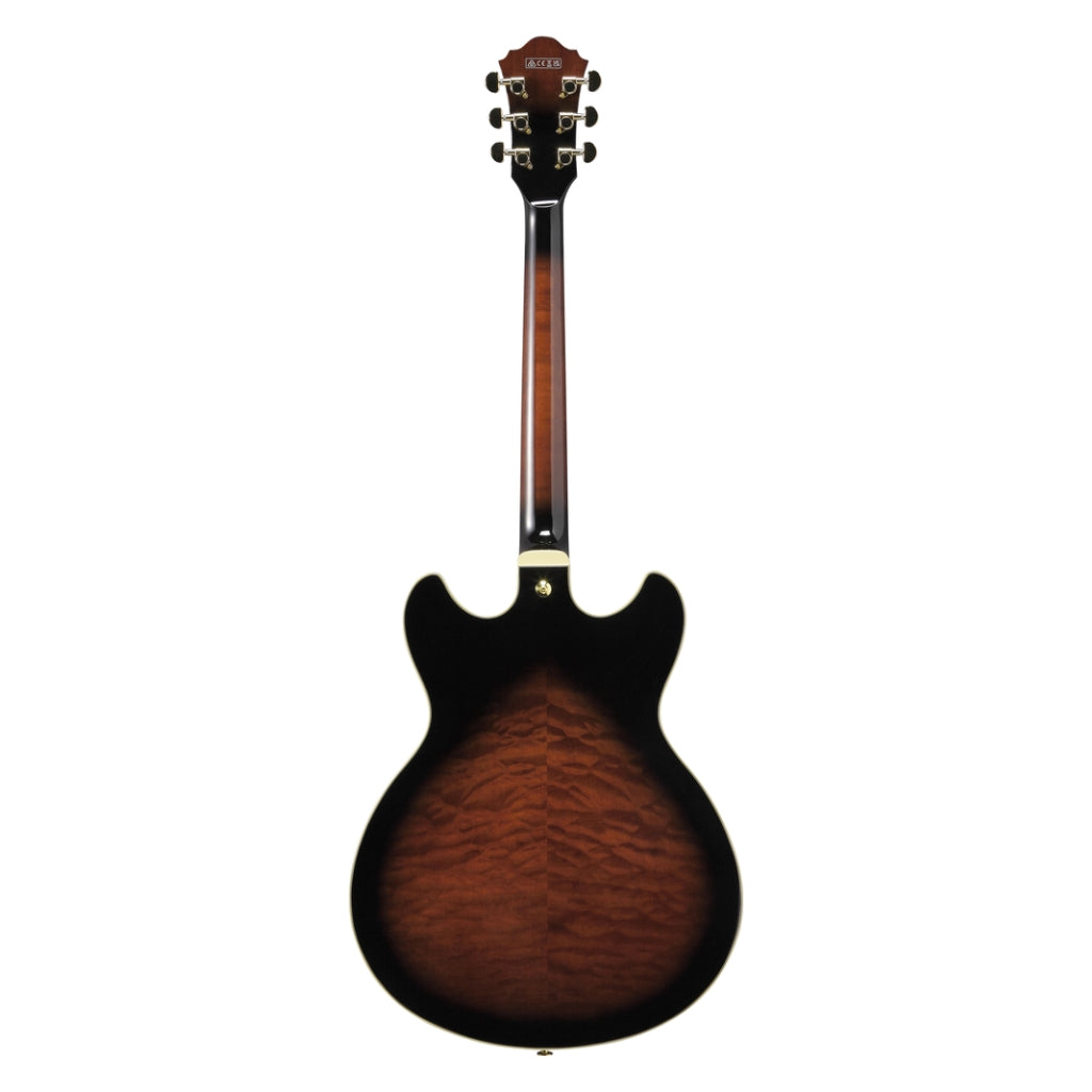 Ibanez - AS93QMSP Quilted Maple Top Electric Guitar - Dark Brown Sunburst