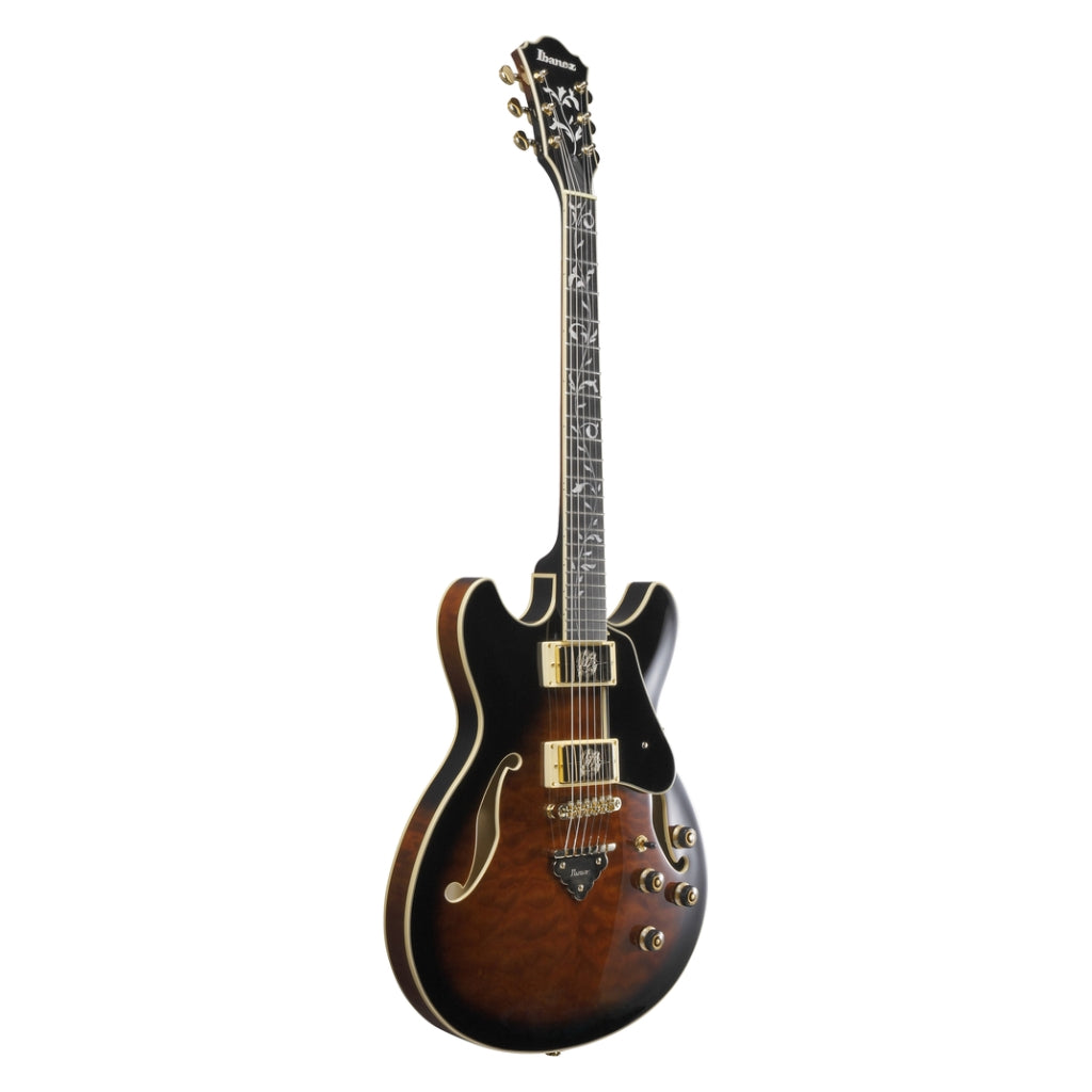 Ibanez - AS93QMSP Quilted Maple Top Electric Guitar - Dark Brown Sunburst