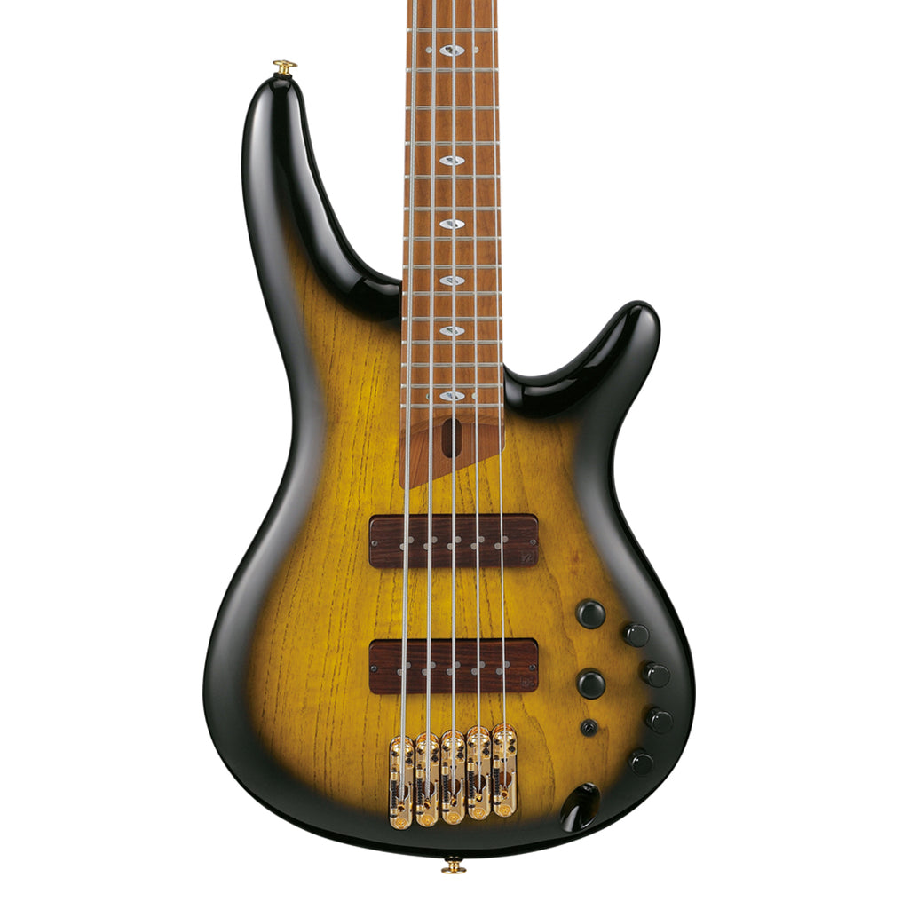 Ibanez SR4505 5 String Bass Ash Body with Roasted Maple Fretboard and Case Desert Sunset Burst