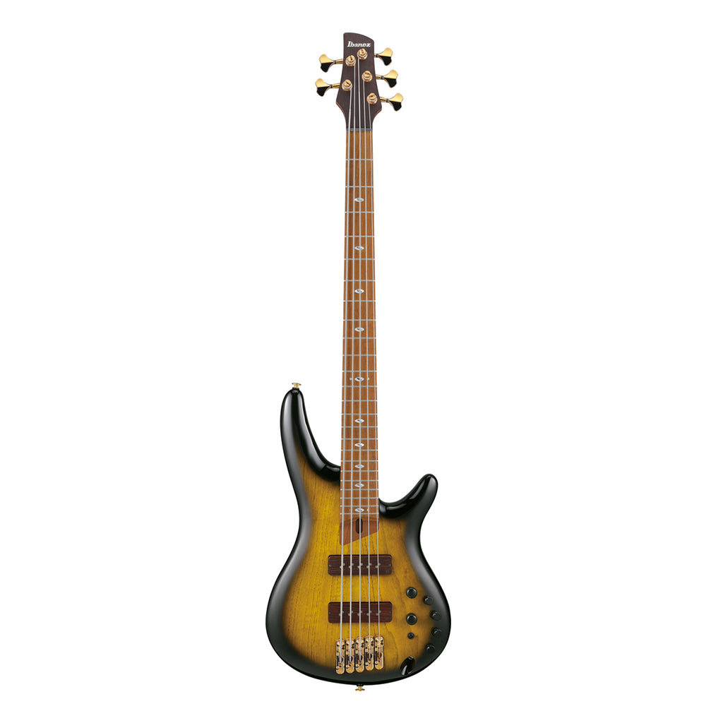 Ibanez SR4505 5 String Bass Ash Body with Roasted Maple Fretboard and Case Desert Sunset Burst