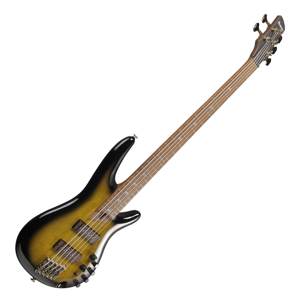 Ibanez SR4505 5 String Bass Ash Body with Roasted Maple Fretboard and Case Desert Sunset Burst