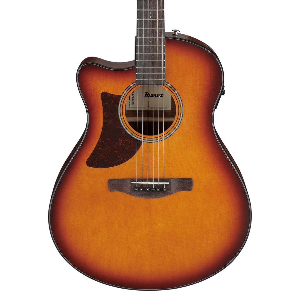 Ibanez - AAM50LCE Left Handed Acoustic Guitar - Open Pore Light Brown Sunburst Top