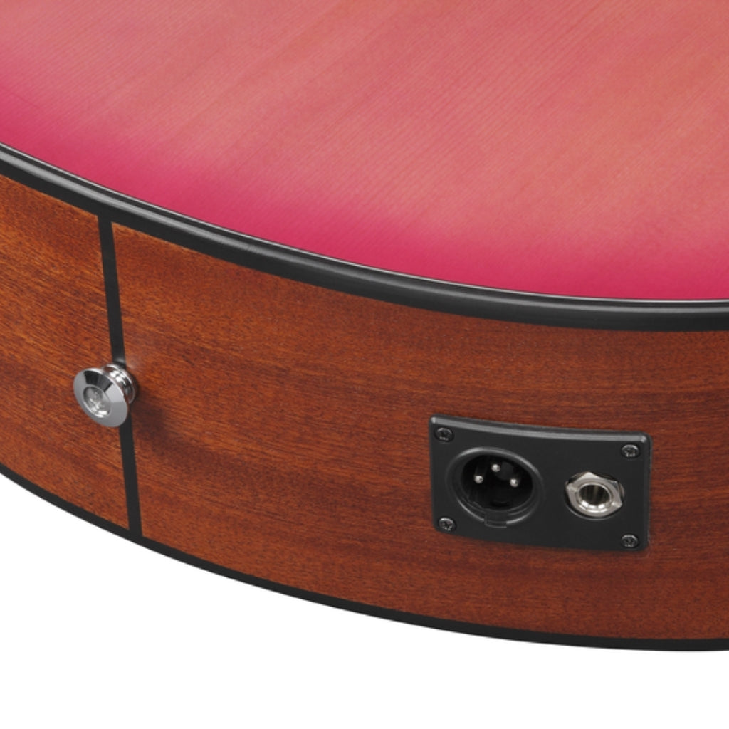 Ibanez - AAM50CE Natural Open Pore Back and Sides Acoustic Guitar - Coral Red Burst Open Pore Top