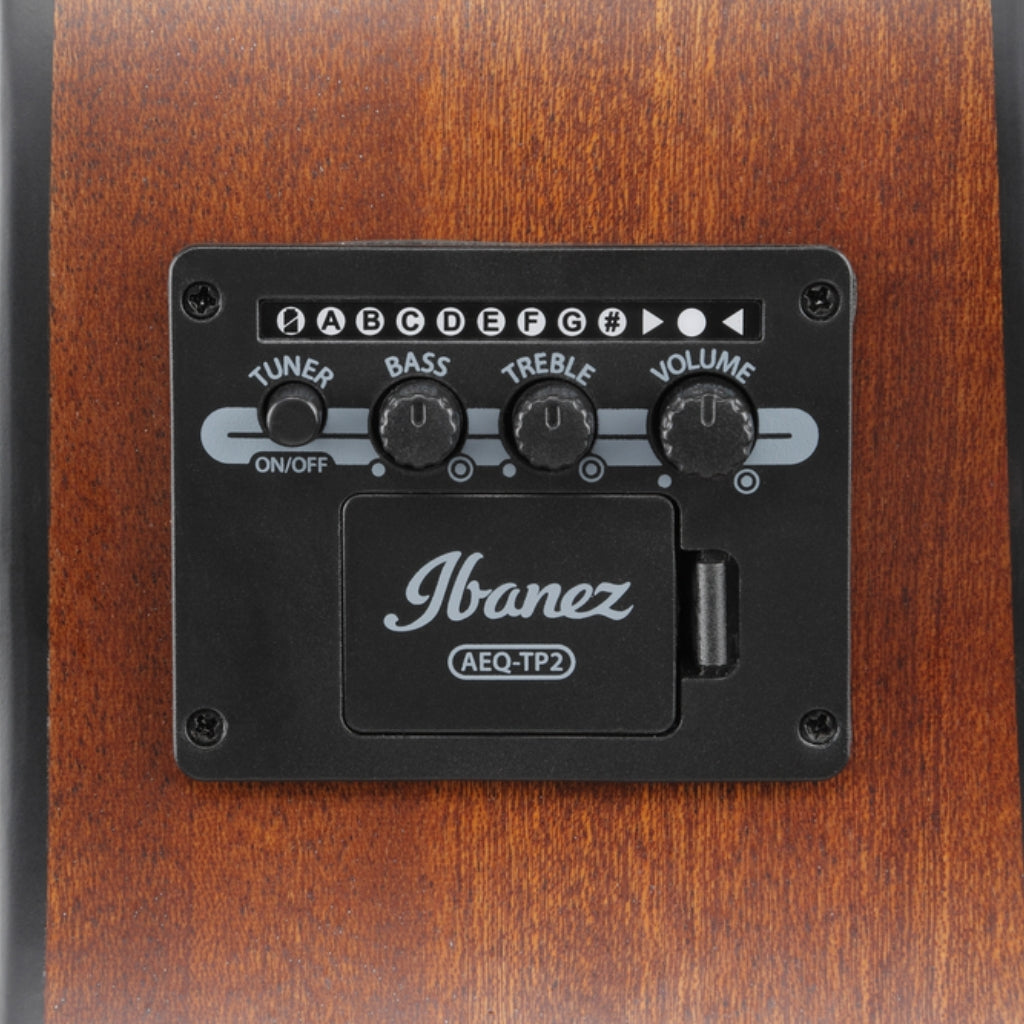 Ibanez - AAM50CE Natural Open Pore Back and Sides Acoustic Guitar - Coral Red Burst Open Pore Top