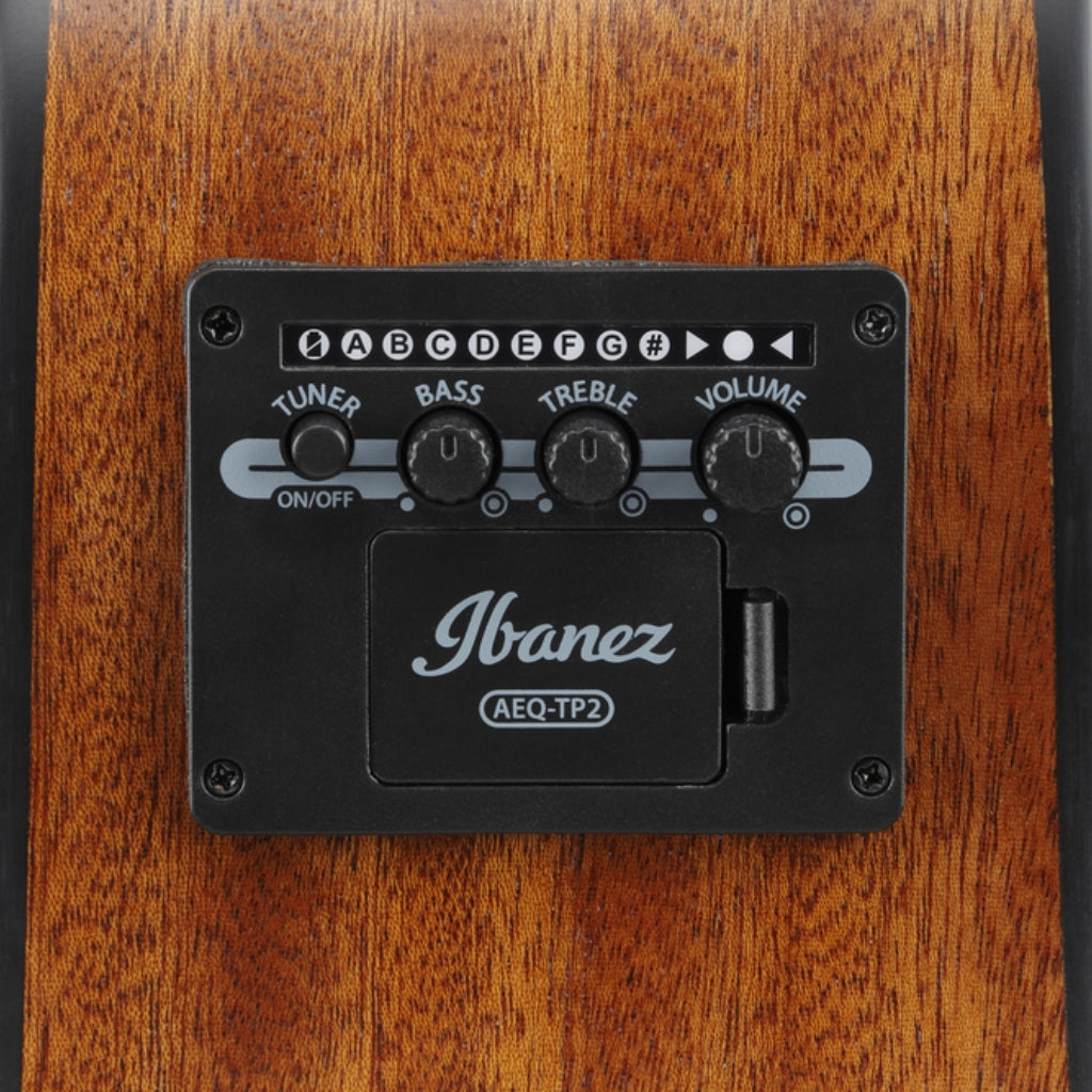 Ibanez - AAM50CE Open Pore Top, Natural Open Pore Back and Sides Acoustic Guitar - Sapphire Blue Burst