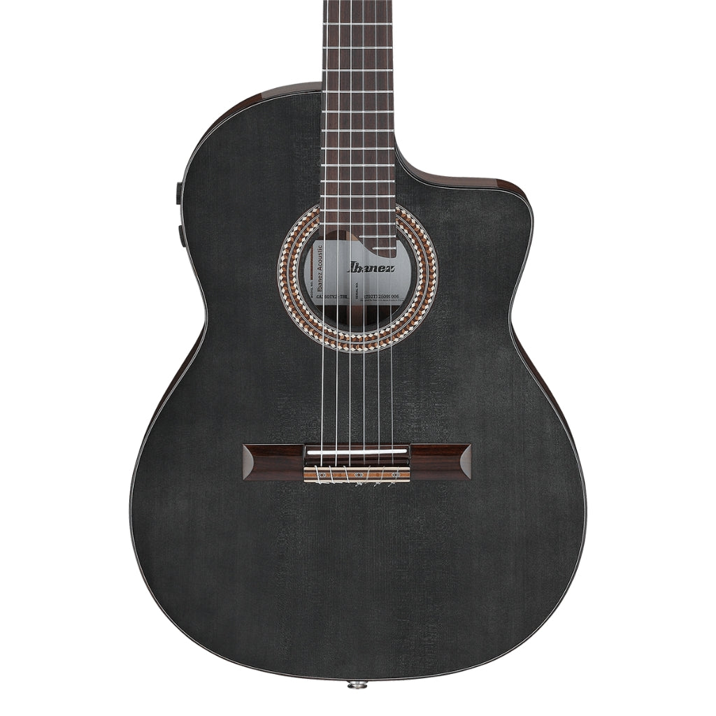 Ibanez - GA360TCE Nylon String Classical Body Acoustic Guitar - Transparent Black High Gloss