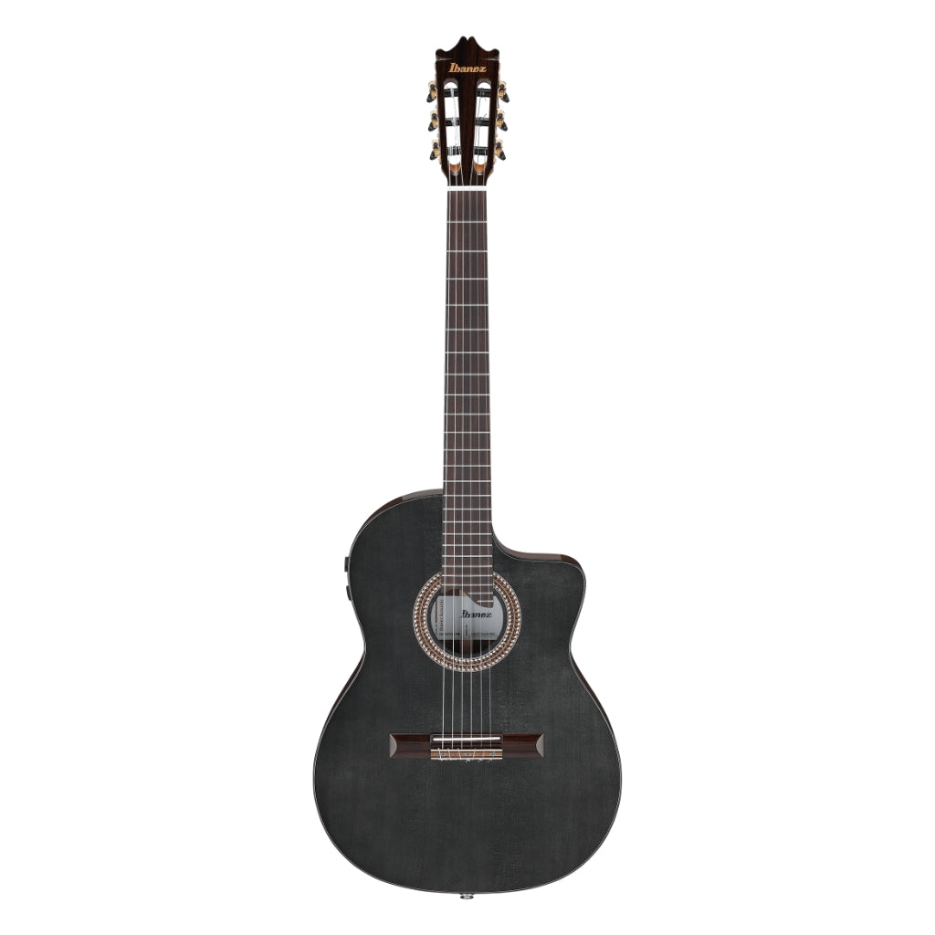 Ibanez - GA360TCE Nylon String Classical Body Acoustic Guitar - Transparent Black High Gloss