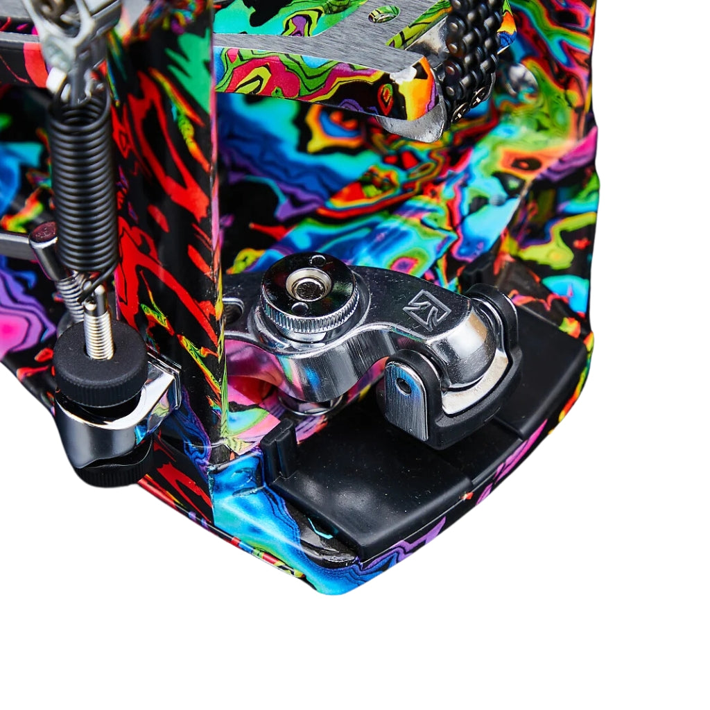Tama HP900PM 50th Anniversary Limited Edition Iron Cobra Power Glide Single Pedal Marble Psychedelic Rainbow