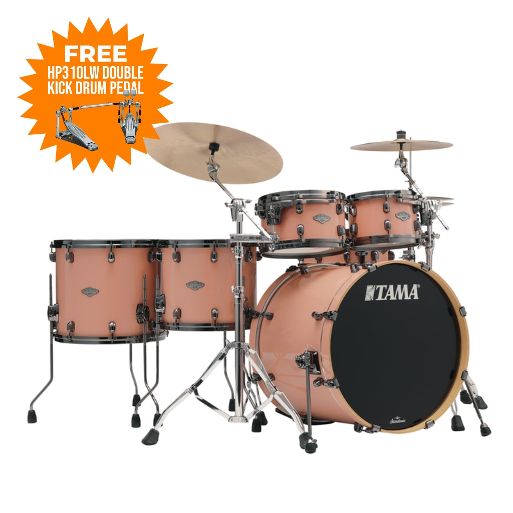 TAMA - MBS52HZBNS DRO Starclassic Performer 5-Piece Shell Pack - Dusty Rose with FREE HP310LW Double Kick Drum Pedal