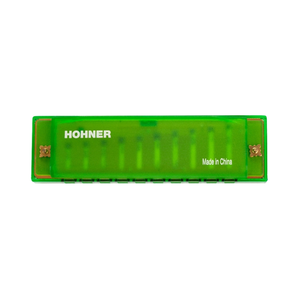 Hohner Translucent Harp Harmonica - C/Green back