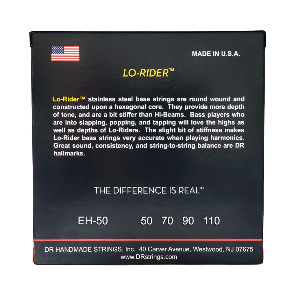 DR - Lo-Rider Stainless Steel Bass Guitar Strings - Heavy 50-110