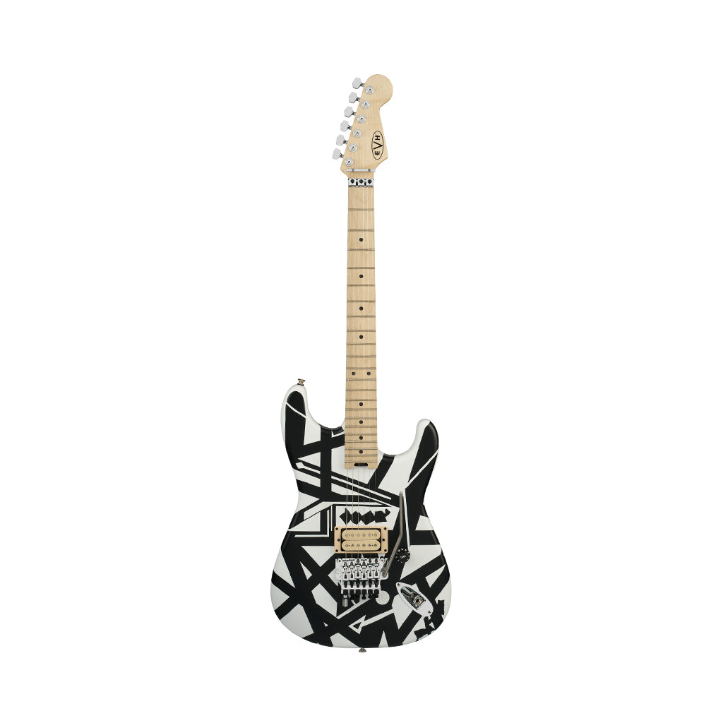 EVH Striped Series Shapes Maple Fingerboard Electric Guitar - White / Black