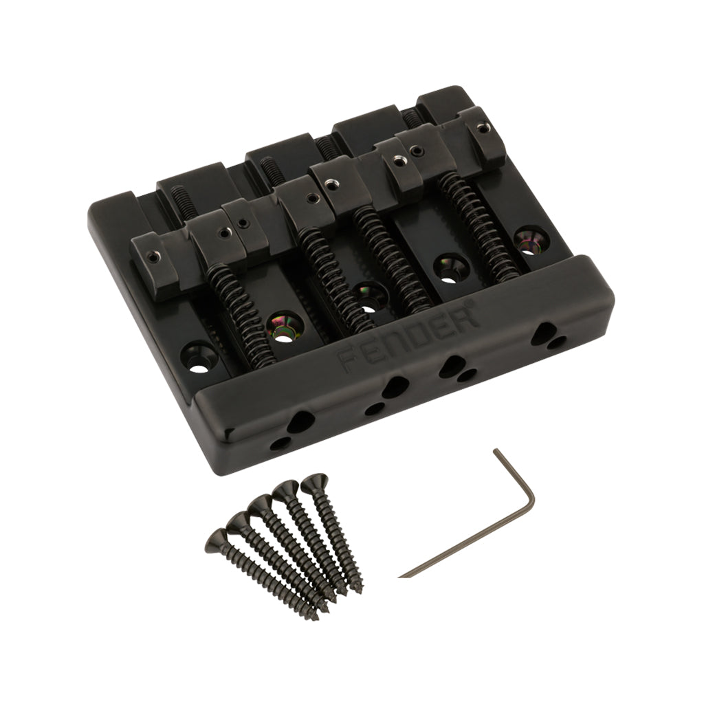 Fender HiMass 4-String Bass Bridge Assembly with Brass Saddles - Black