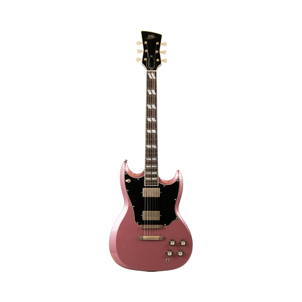 Frank Brothers Radar Deluxe Medium Relic w/Full Guard Electric Guitar - Burgundy Mist front