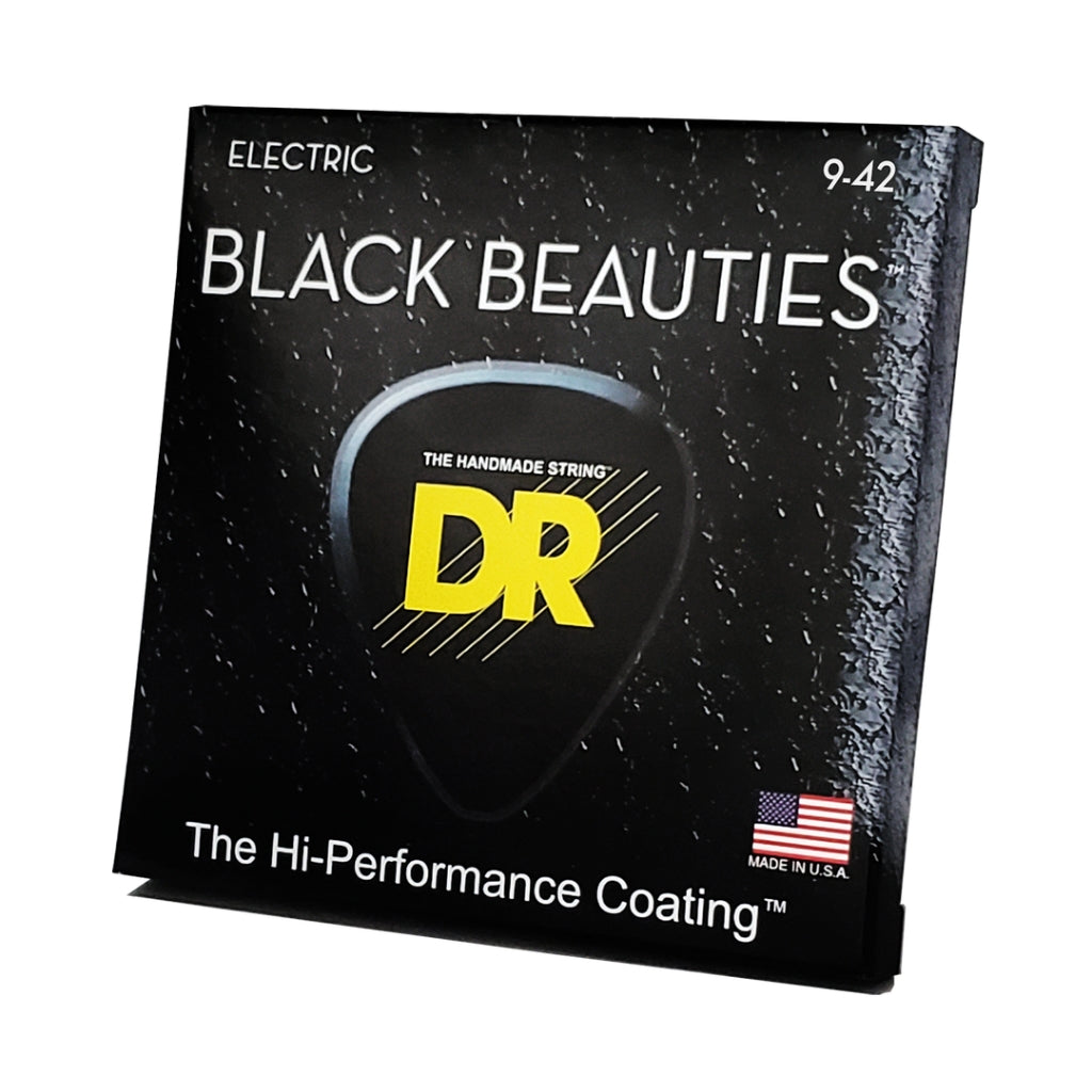 DR - Black Beauties K3 Coated Electric Guitar Strings - Light 9-42