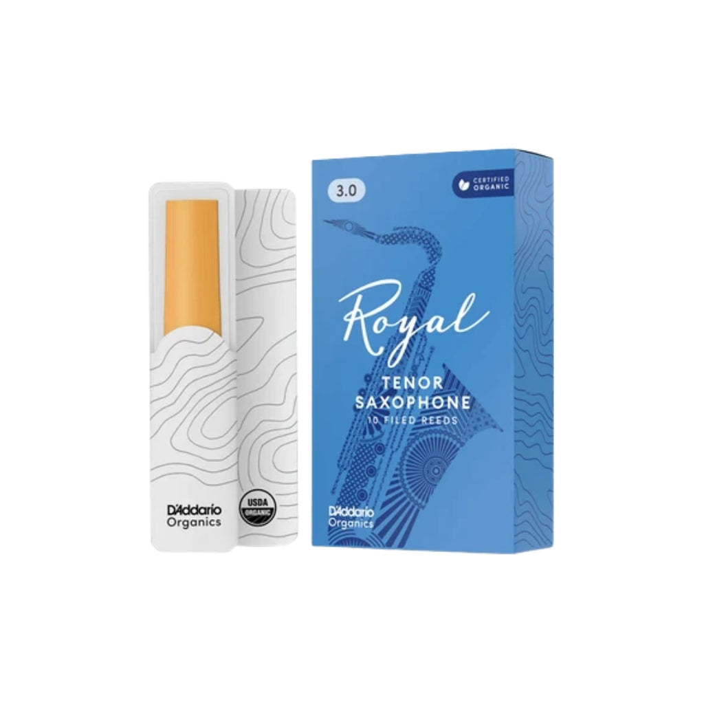 D'Addario Royal Organic Tenor Saxophone Reed 3.0 - 10 Pack