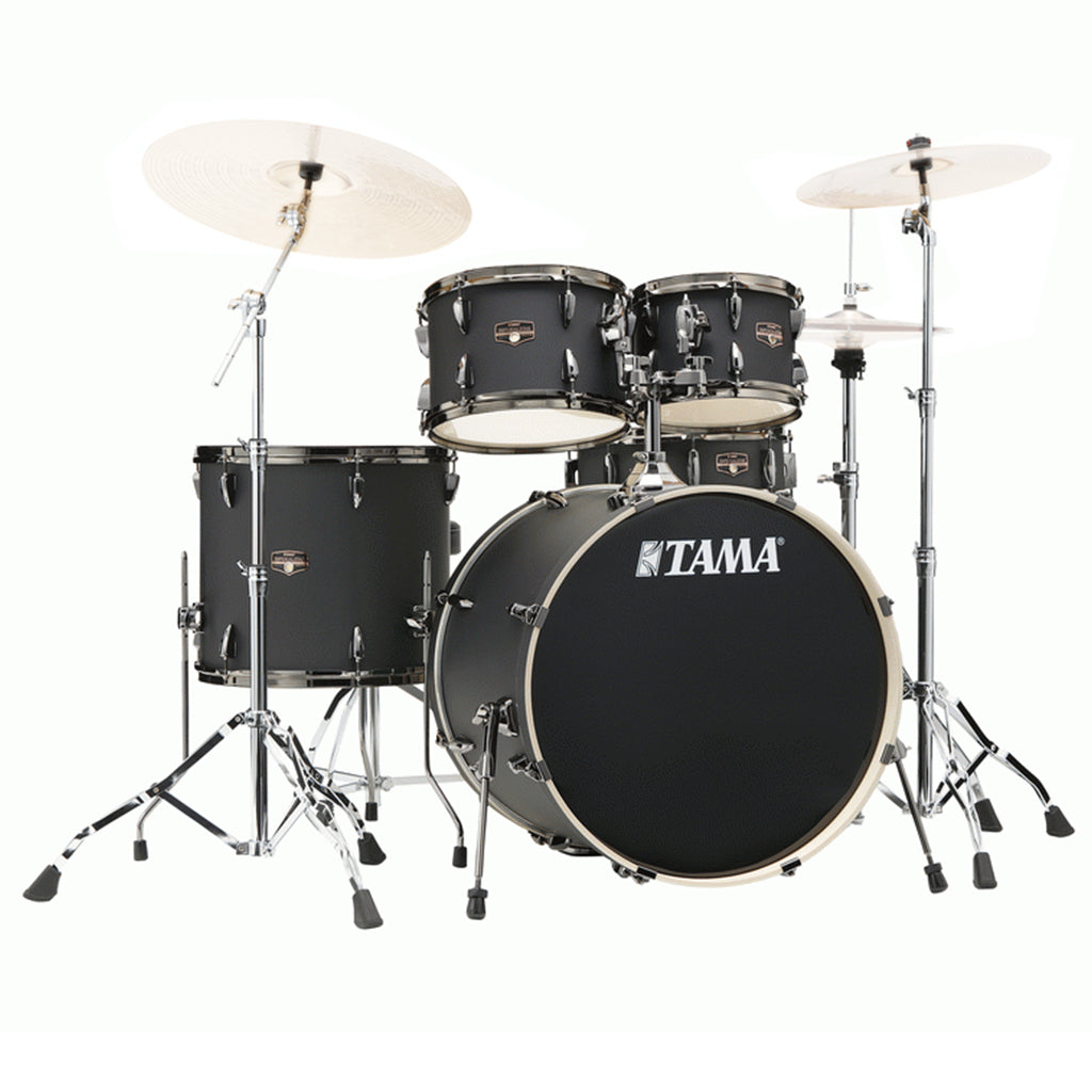 Tama IP52H6W Imperialstar 5-Piece Complete Kit with 22" Bass Drum - Blacked Out Black