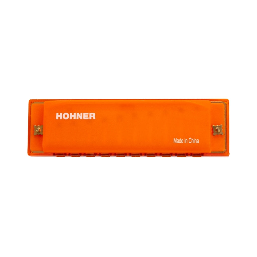 Hohner Translucent Harp Harmonica - C/Orange back