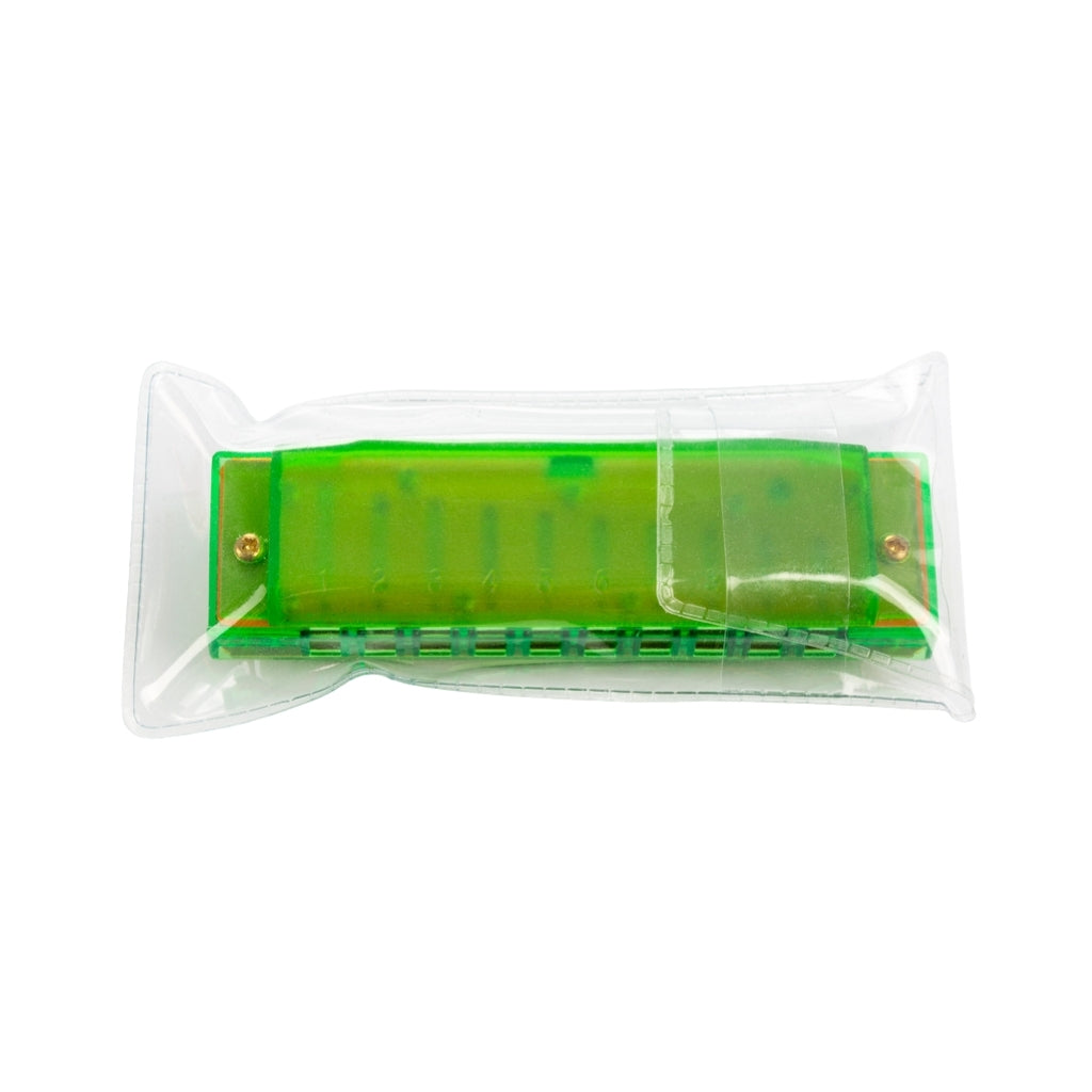 Hohner Translucent Harp Harmonica - C/Green with case
