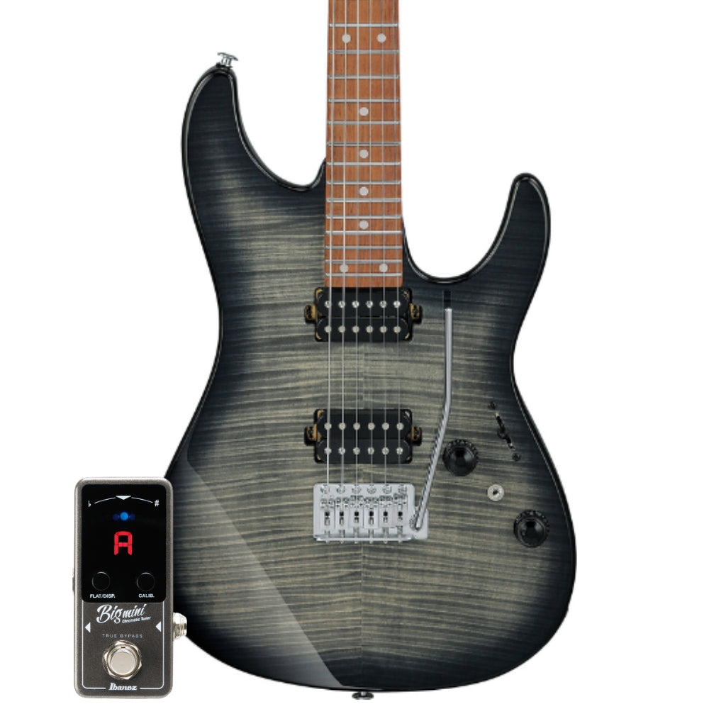 Ibanez - AZ24S1F TKS Electric Guitar Bundle With BIGMINI Tuner - Transparent Black Sunburst