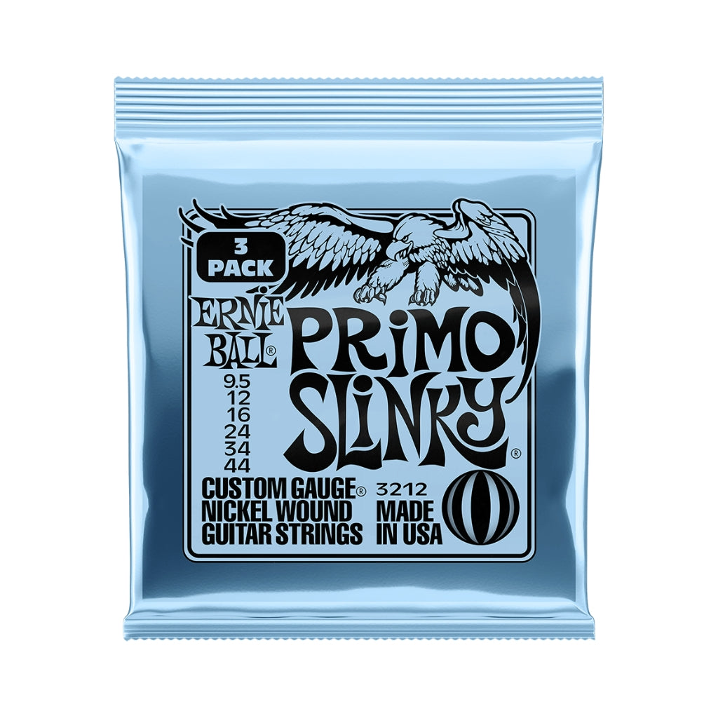Ernie Ball Primo Slinky Nickel Wound 9.5-44 Electric Guitar Strings - 3-Pack