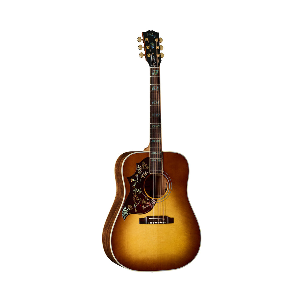 Gibson Hummingbird Elegant Koa Left Handed Acoustic-Electric Guitar - Honey Burst front