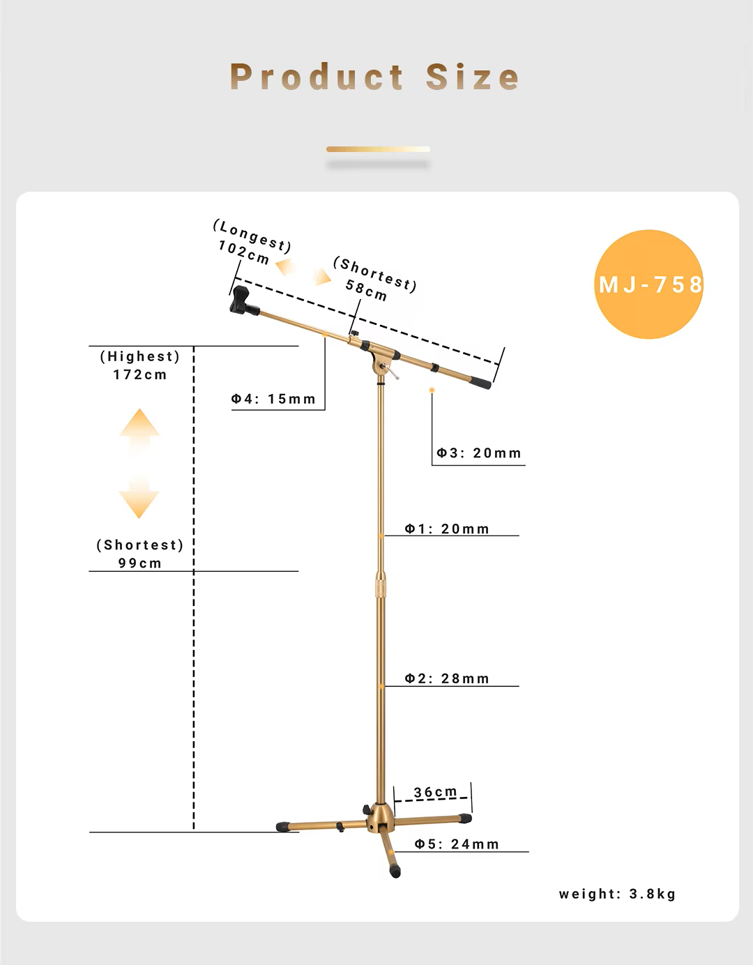 Lebeth Microphone Stand MJ-758
