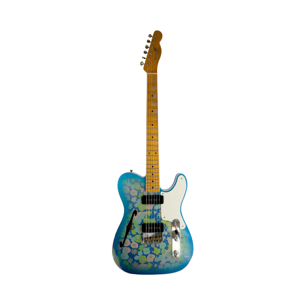 Fender Custom Shop Dual P90 Thinline Telecaster Relic Limited Edition Electric Guitar - Blue Floral front