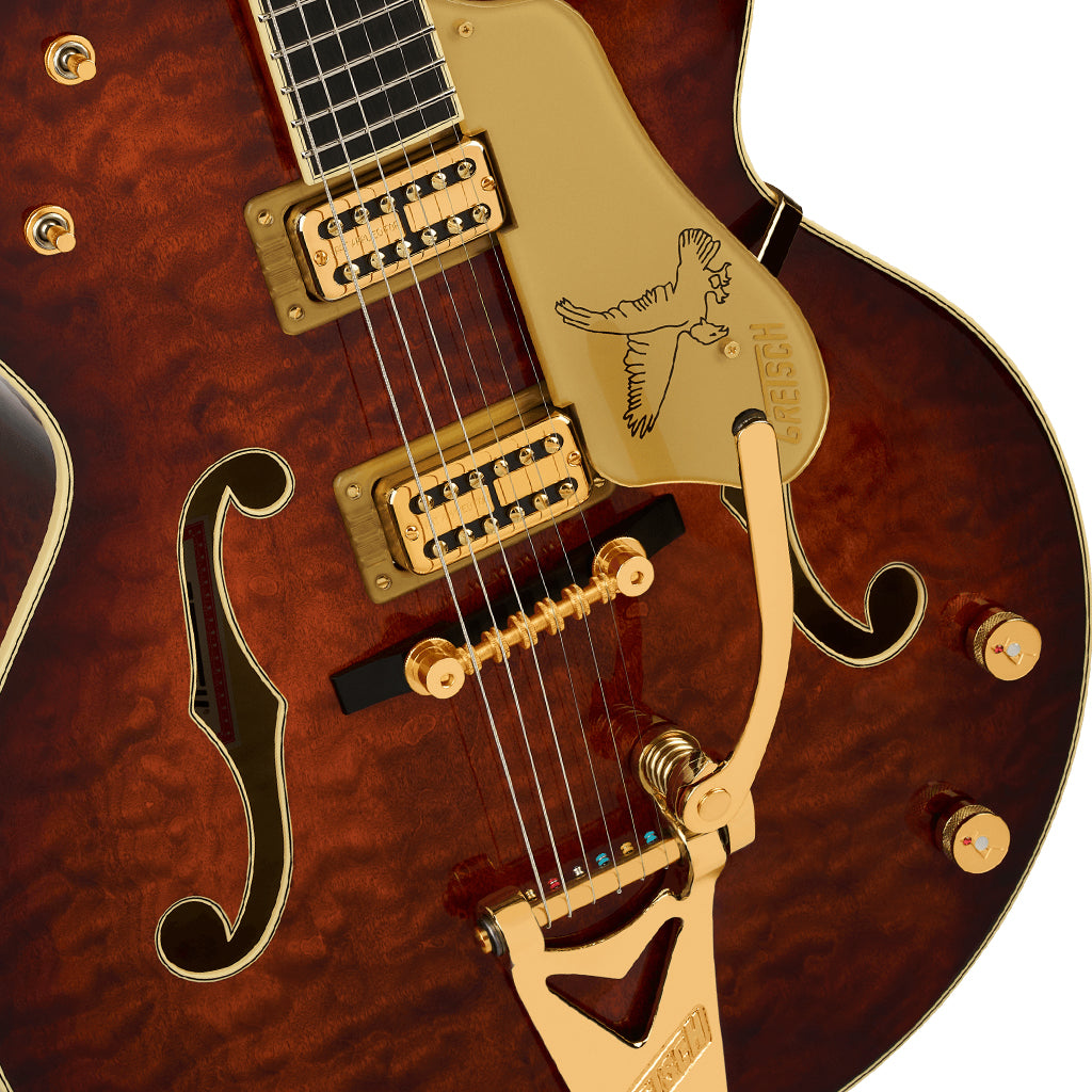 Gretsch G6136TGQM-59 Limited Edition Quilt Classic Falcon w/Bigsby Hollowbody Electric Guitar - Forge Glow