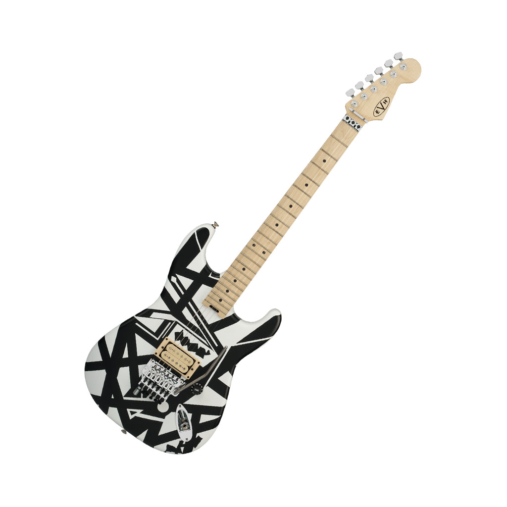 EVH Striped Series Shapes Maple Fingerboard Electric Guitar - White / Black