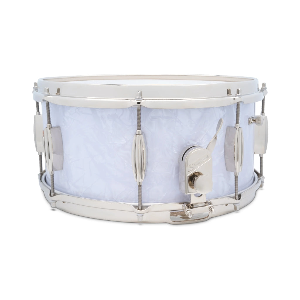 Slingerland Radio King Artist Snare Drum - 6.5 inches x 14 inches, White Marine Pearl Wrap