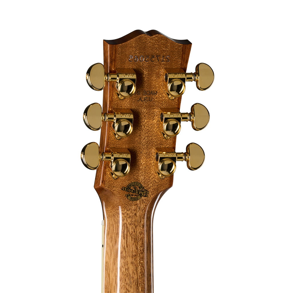 Gibson Hummingbird Elegant Koa Left Handed Acoustic-Electric Guitar - Honey Burst headstock back