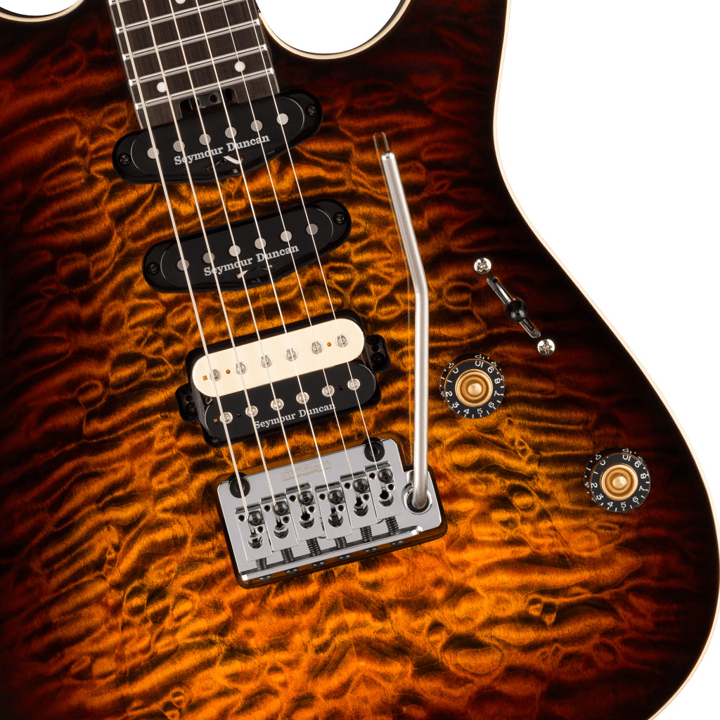 Charvel Pro-Mod Plus Dinky DK24 HSS 2PT EB QM Electric Guitar - Amber Tiger Eye