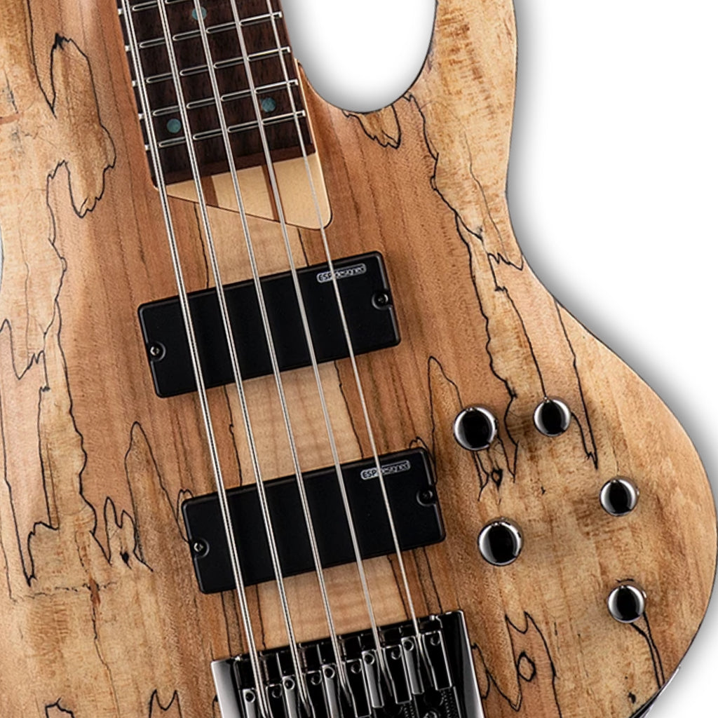 ESP LTD B-205 Spalted Maple 5-String Bass - Natural Satin