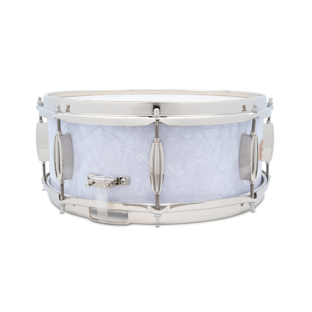 Slingerland - Radio King Artist Snare Drum - 5.5 inches x 14 inches, White Marine Pearl Wrap