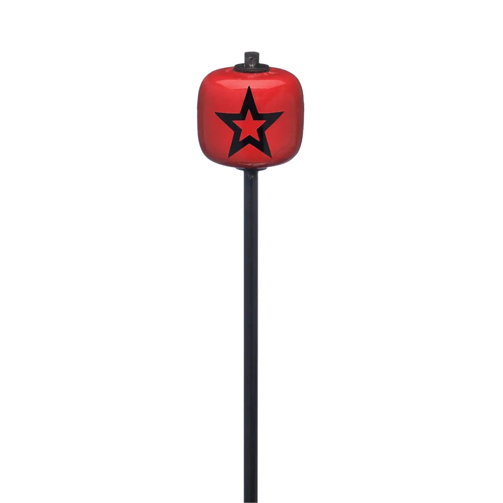 Danmar - Bass Drum Beater - Red Wood Ball with Black Star