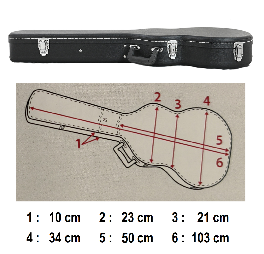 Nameless Les Paul Guitar Case in Black with Black Velvet Interior
