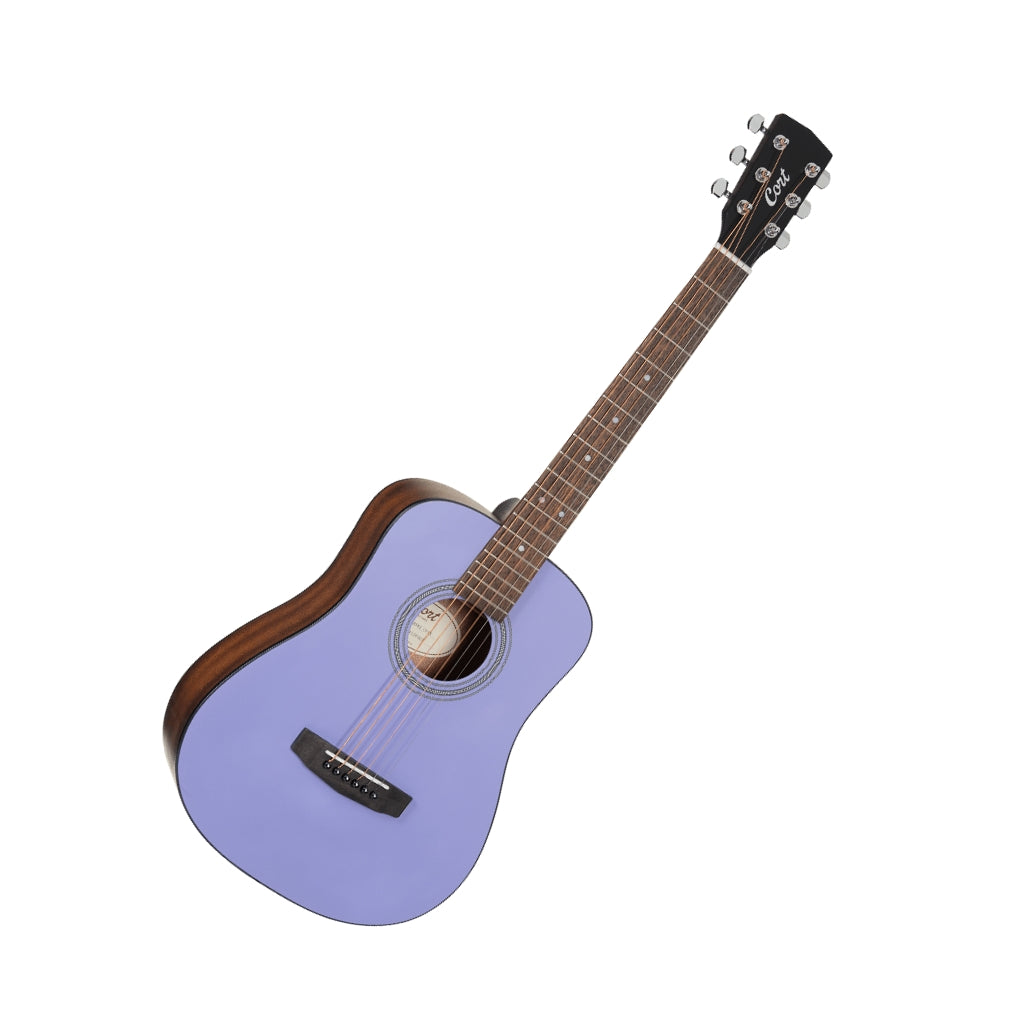 Cort AD Mini 3/4 Dreadnought Acoustic Guitar w/Gig Bag - Open Pore Lavender angled