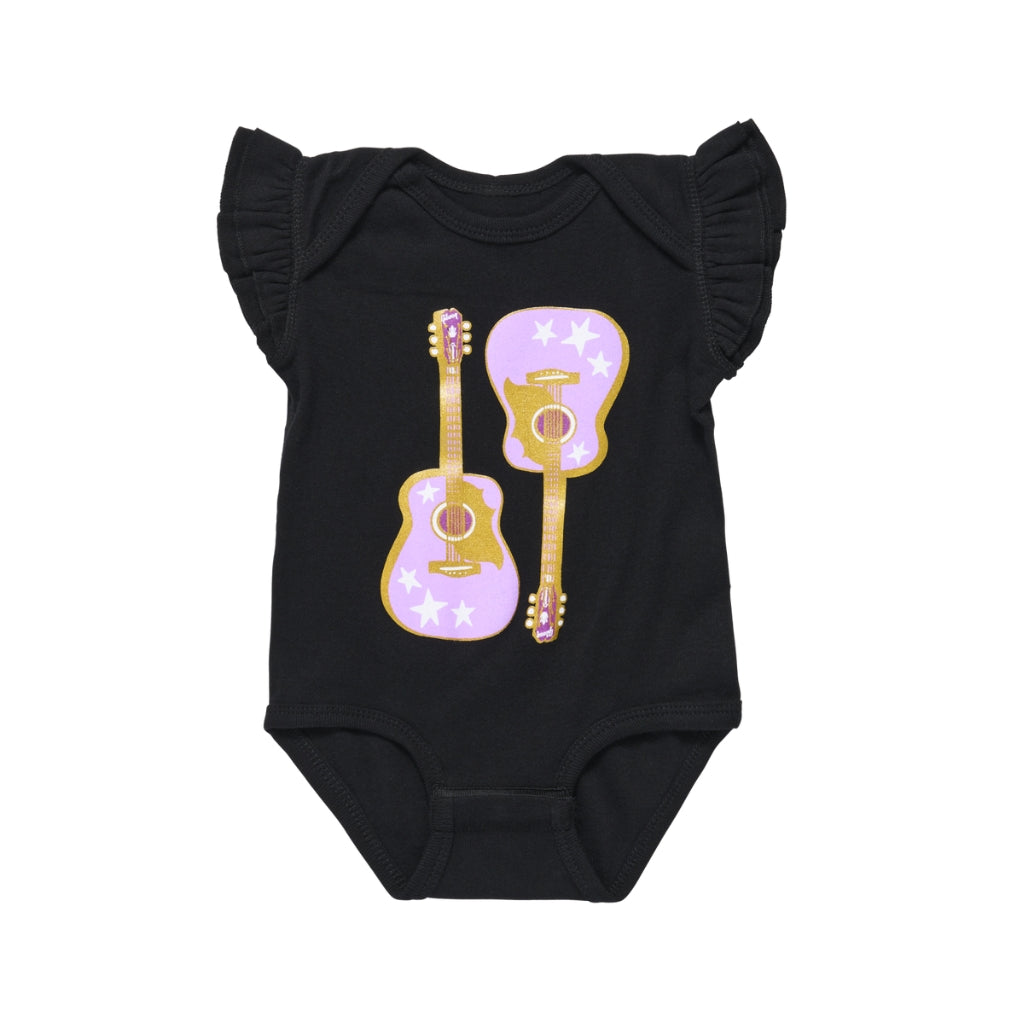 Gibson - Pink Guitar Baby Onesie - Black 18/24M