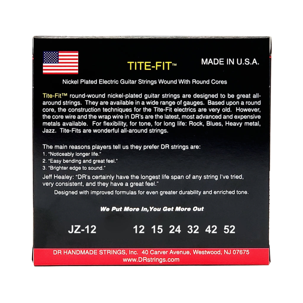 DR - TITE-FIT Compression Wound Electric Guitar Strings - Jazz 12-52