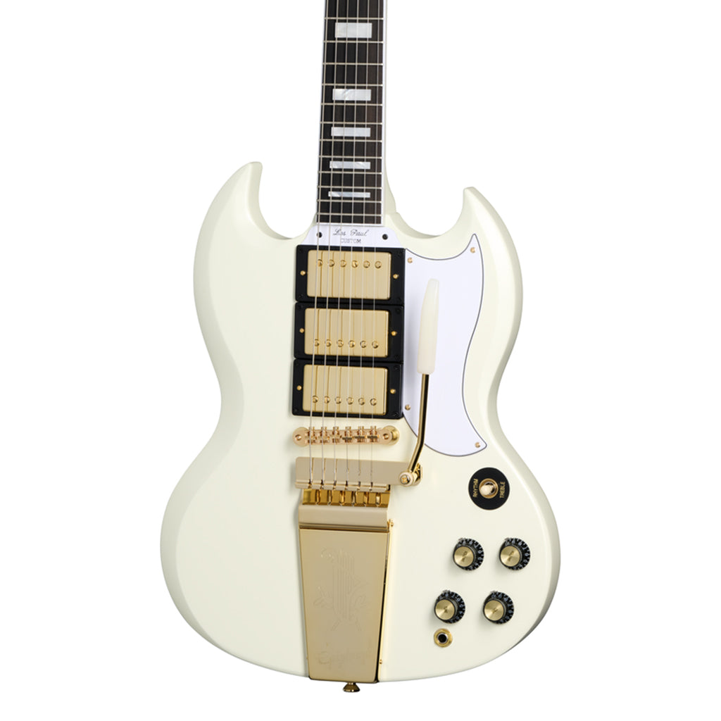 タイムセール❣️Epiphone Les Paul SG Custom 3PU Epiphone 63 Les Paul SG Custom Maestro White with Hardcase - Sky Music