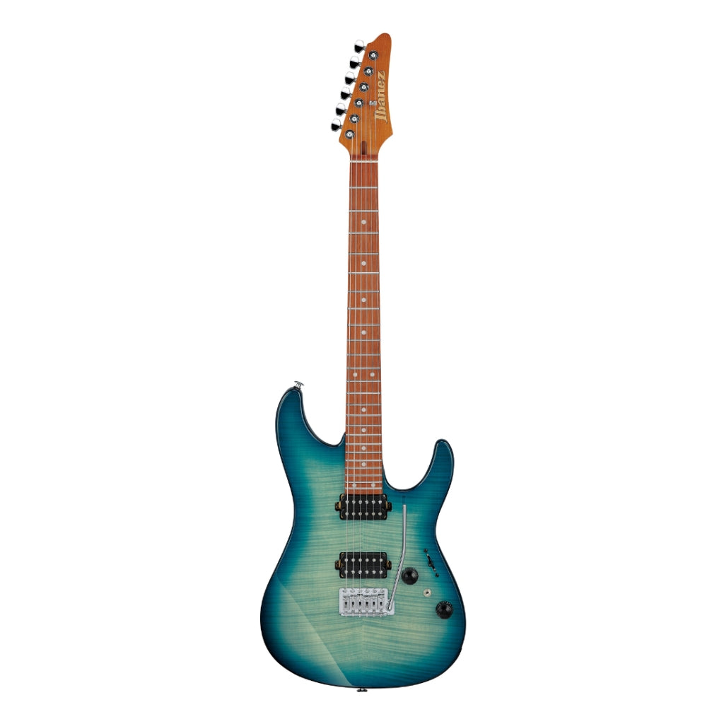 Ibanez - AZ24S1F TKS Electric Guitar Bundle With BIGMINI Tuner - Transparent Turquoise Burst