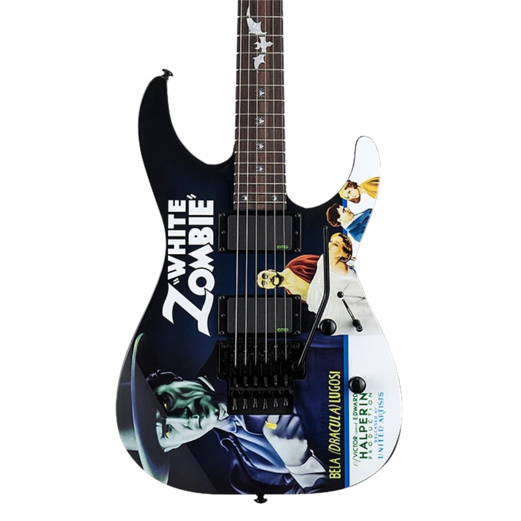 ESP LTD - Kirk Hammett Signature KH-WZ White Zombie Electric Guitar - Black with Graphic